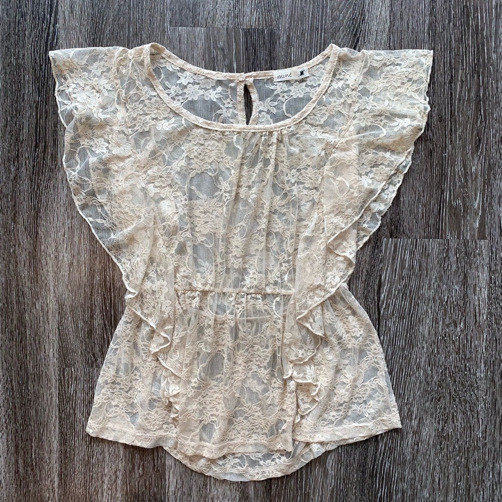 Tan Lacy Blouse